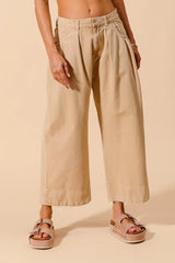 SO ME Mid Rise Wide Leg Chino Pants With Pockets OATMEAL OutfitFlow