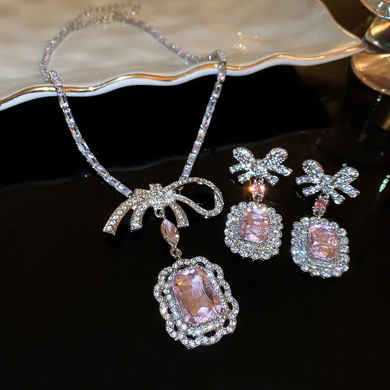 Alloy Crystal Geometric Dangle Earrings OutfitFlow