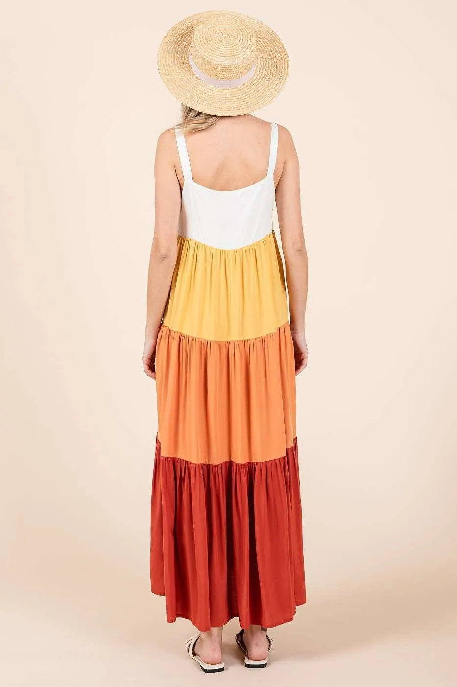 Mittoshop Color Block Tiered Pull-On Maxi Dress OutfitFlow