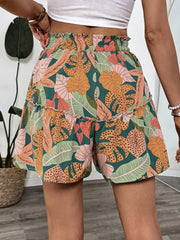 Tropical Print High Waist Shorts OutfitFlow