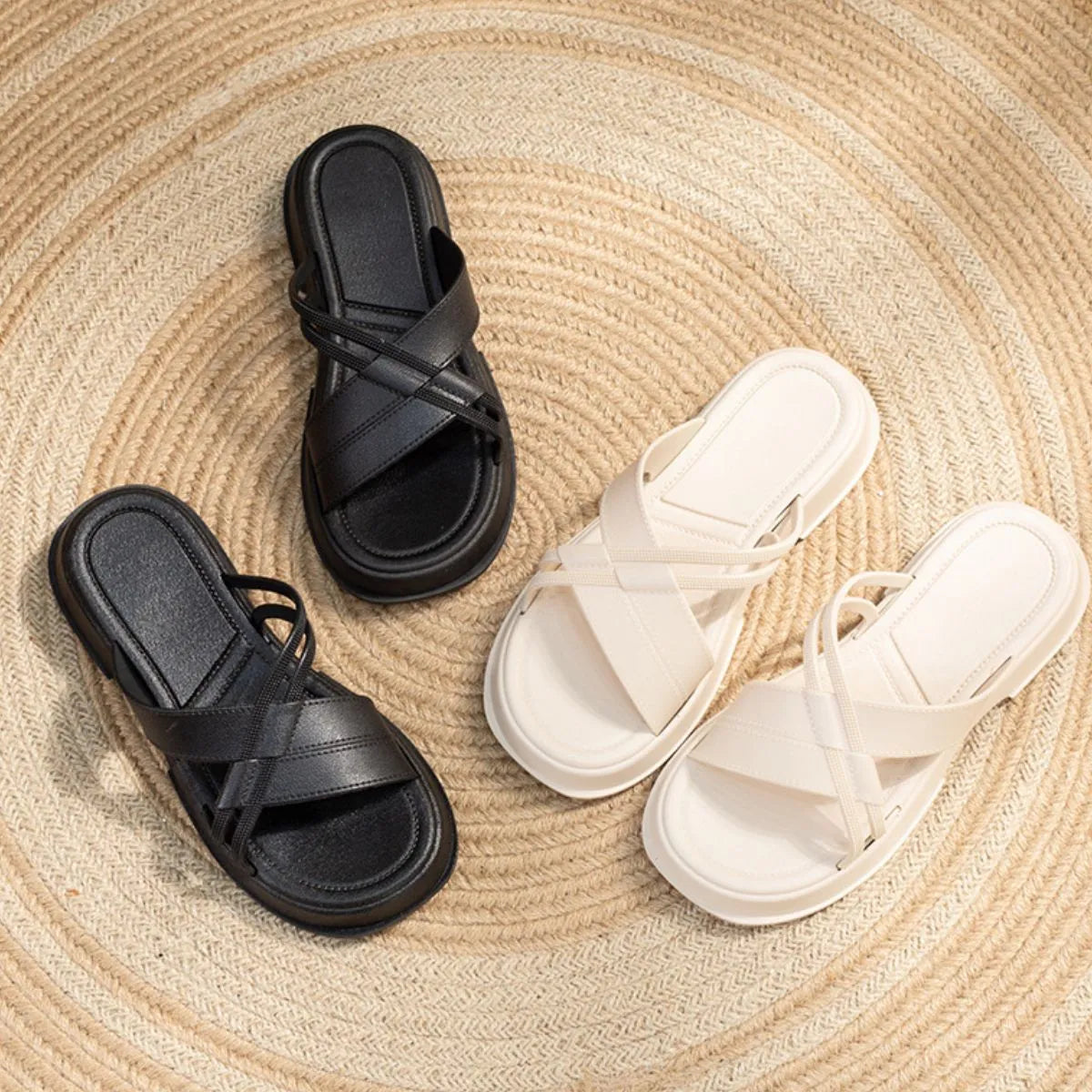 Open Toe Flats Sandals OutfitFlow