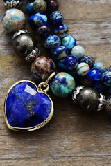 Outfit Flow - Imperial Stone Heart Three-Layered Bracelet