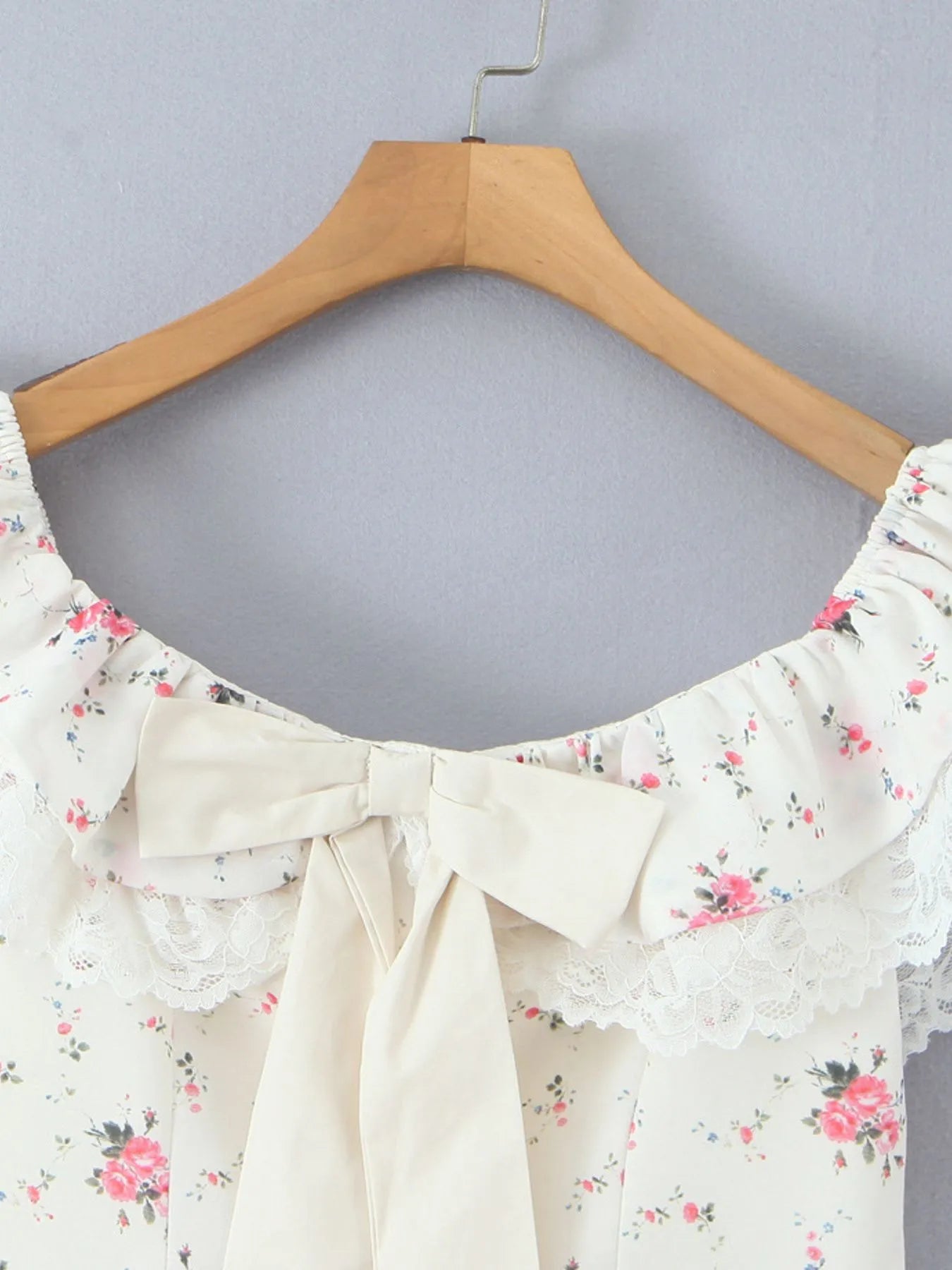 Off-Shoulder Floral Lace Trim Mini Dress OutfitFlow