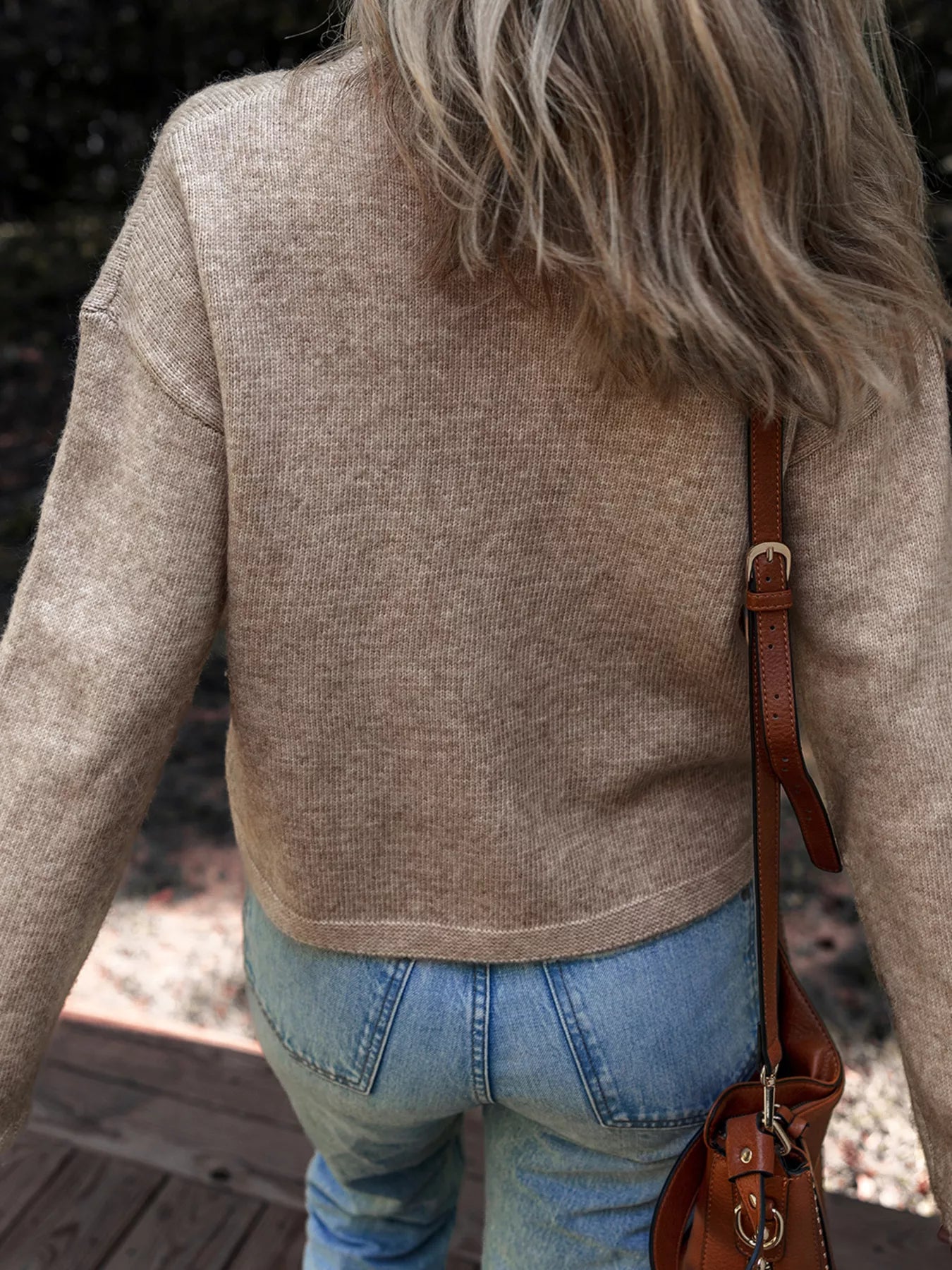 Contrast Colored Dot Detail Drop Shoulder Sweater OutfitFlow