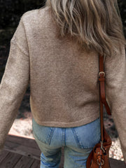 Contrast Colored Dot Detail Drop Shoulder Sweater OutfitFlow