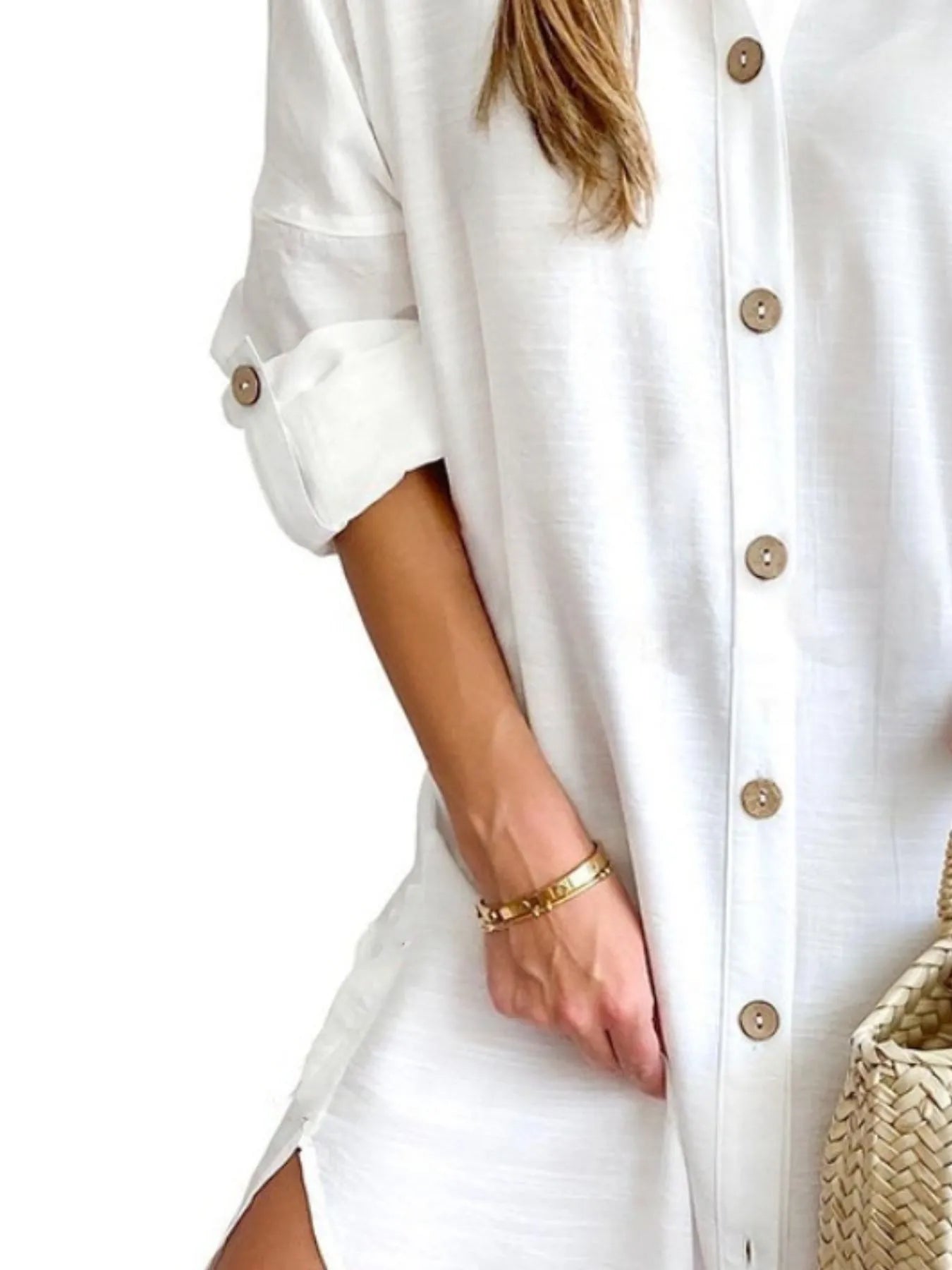 Button Down Long Sleeve Shirt Dress OutfitFlow