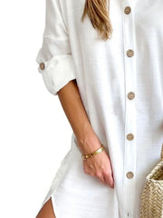 Button Down Long Sleeve Shirt Dress OutfitFlow