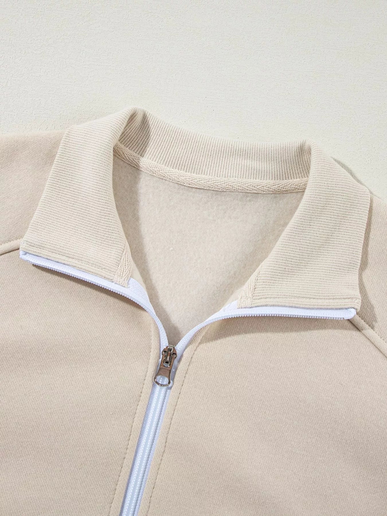 Drop Shoulder Zip Up Jacket and Drawstring Pants Active 2pcs Set OutfitFlow