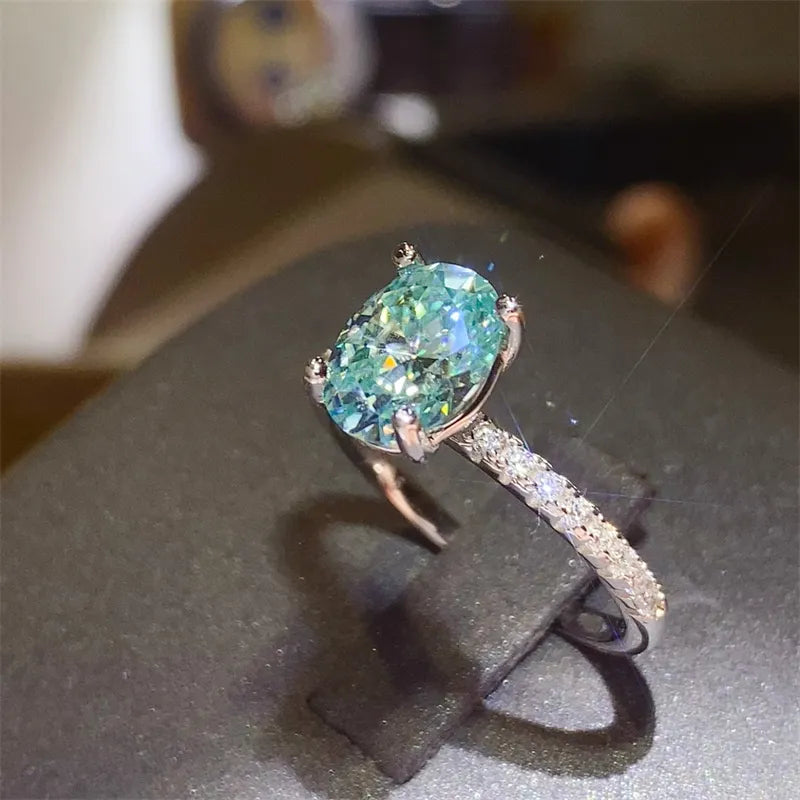 2 Carat Moissanite Zircon 925 Sterling Silver Ring OutfitFlow