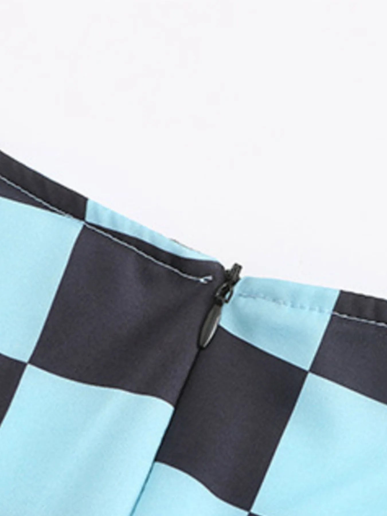 Checkered Short Sleeve Tiered Mini Dress OutfitFlow
