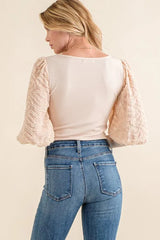 And The Why Textured Puff Sleeve Bodysuit OutfitFlow