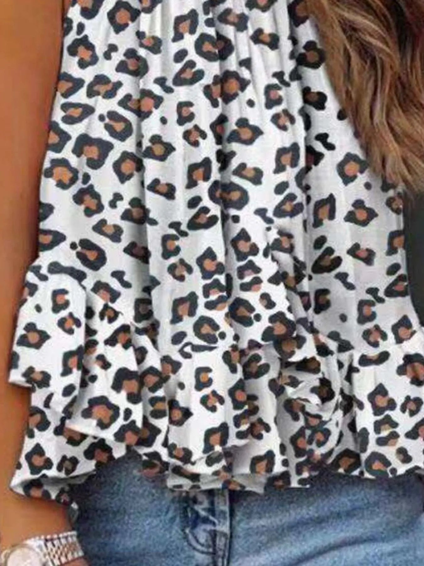 Ruffled Printed Halter Neck Cami Top OutfitFlow