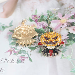 Demon Pumpkin Rhinestone Alloy Earrings OutfitFlow