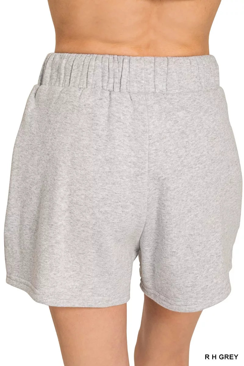 Zenana Fleece Long Sleeve Sweatshirts & Shorts Set Trendsi