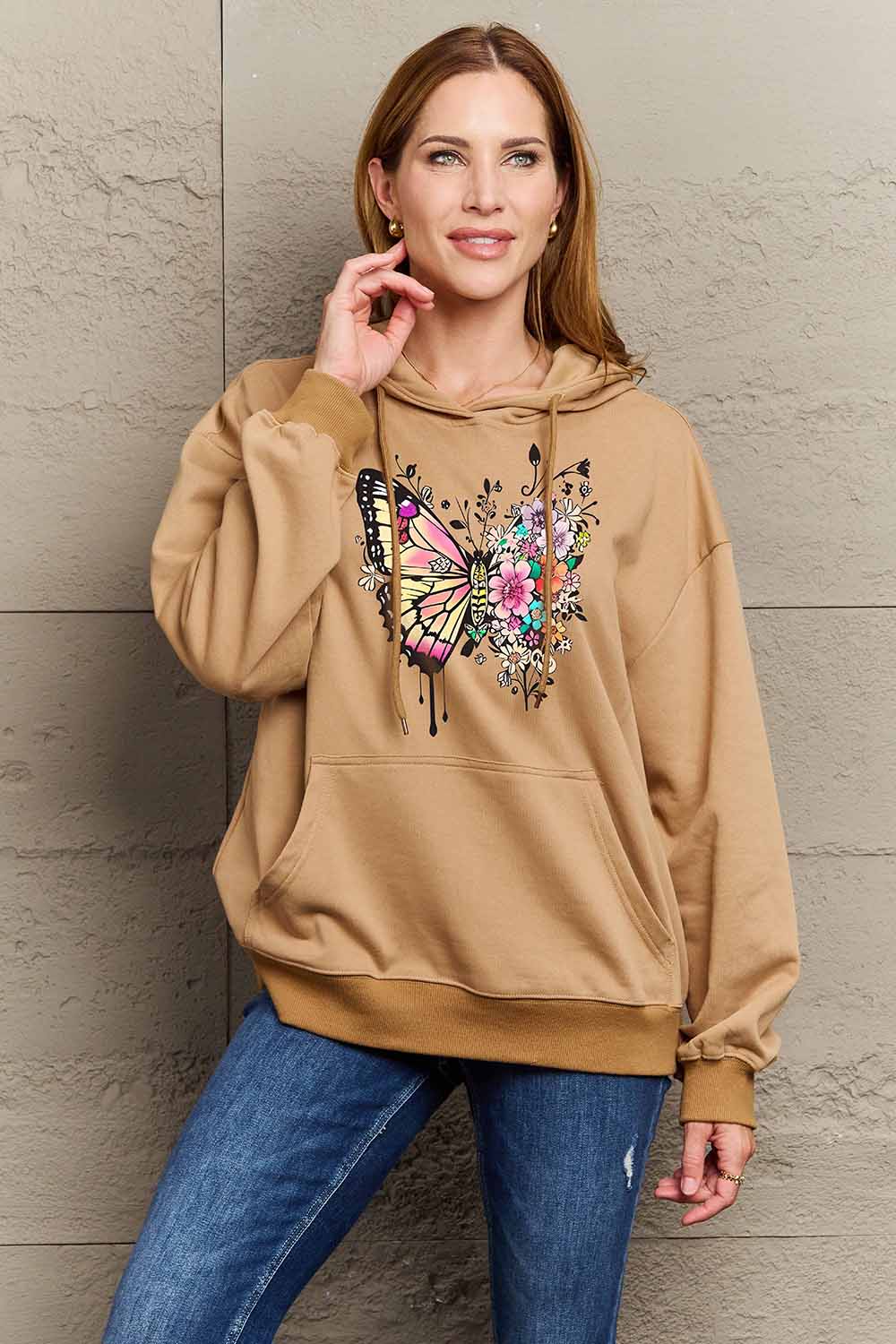 Outfit Flow - Simply Love Simply Love Full Size Butterfly Graphic Dropped Shoulder Hoodie