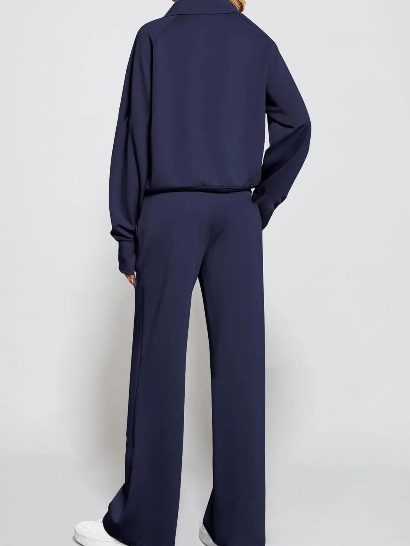 Half Zip Long Sleeve Top and Pants Set OutfitFlow
