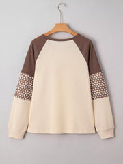Floral Print Patchwork Color Block Long Sleeve Top Trendsi