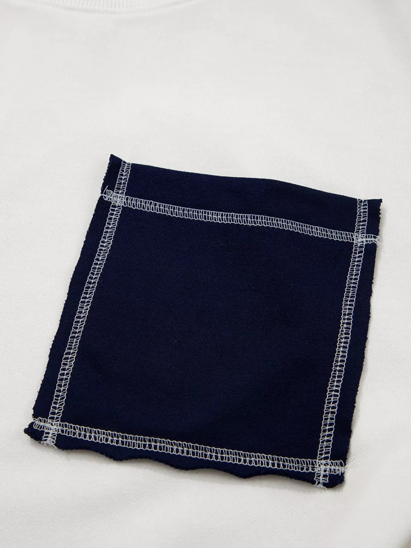 Exposed Seam Detail Color Block Patch Pocket Drop Shoulder Sweatshirt OutfitFlow