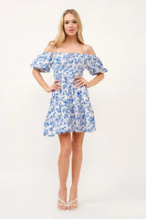 And The Why Off Shoulder Bubble Sleeve Dress OutfitFlow
