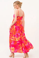 And The Why Floral Tiered Maxi Cami Dress with Pockets OutfitFlow
