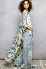 POL Open Front Floral Crochet Longline Cardigan Trendsi