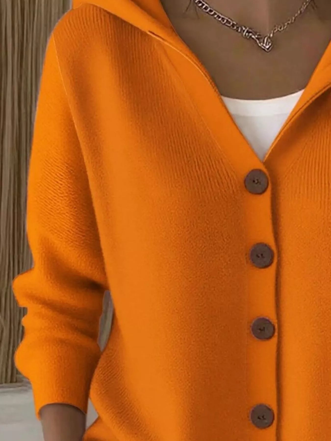 Full Size Hooded Button-Front Soft Knit Cardigan Plus Size OutfitFlow