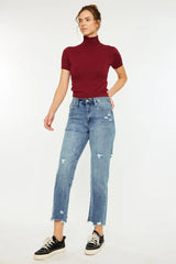 Kancan High Rise Classic Slim Straight Jeans OutfitFlow