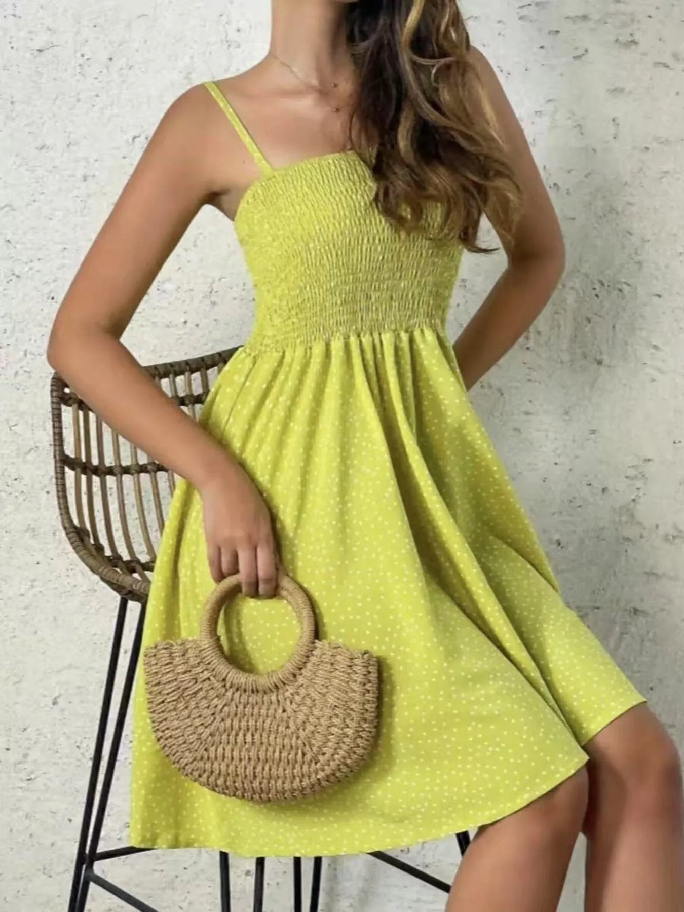 Full Size Smocked Square Neck Cami Dress Plus Size OutfitFlow
