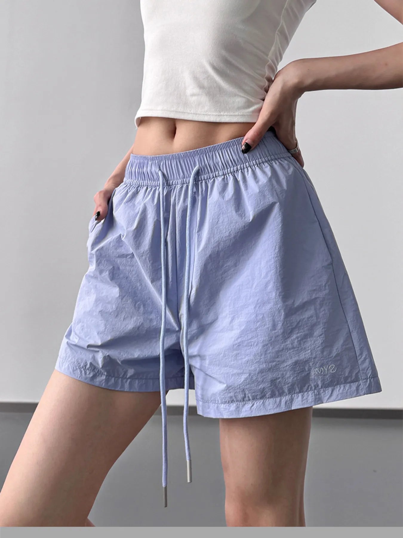 High Waisted Drawstring Shorts OutfitFlow