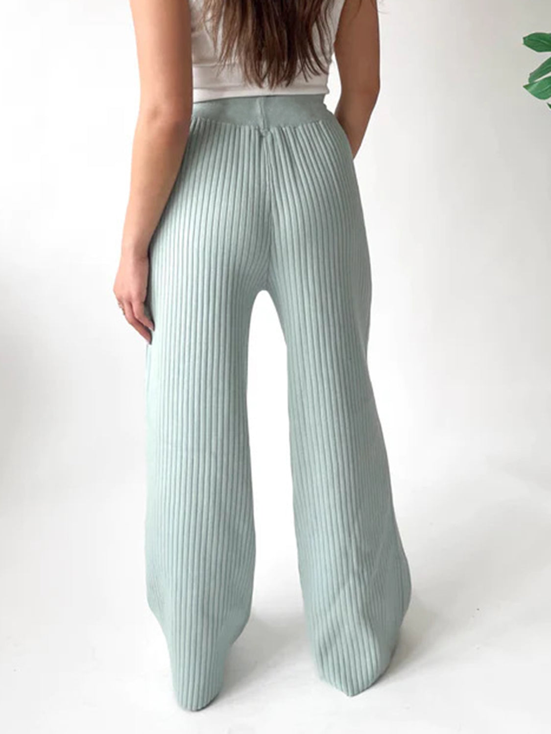 Ribbed Wide Leg Sweater Pants