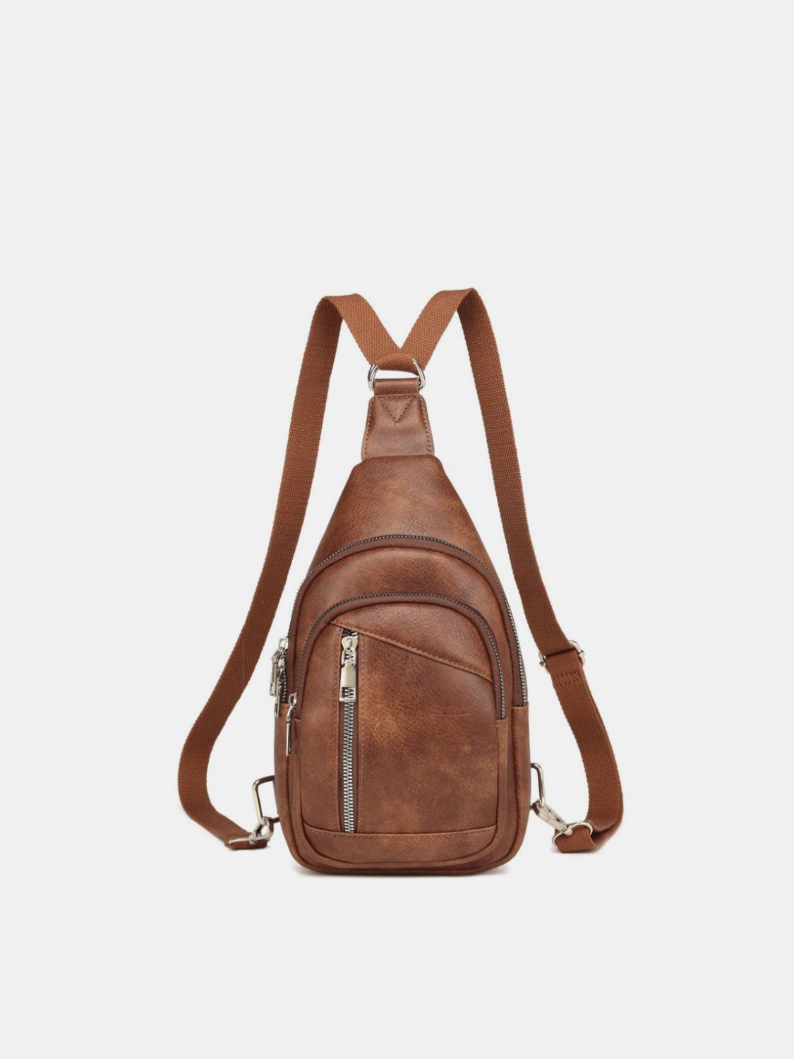 Outfit Flow - PU Leather Crossbody Bag with Two Detachable Strap