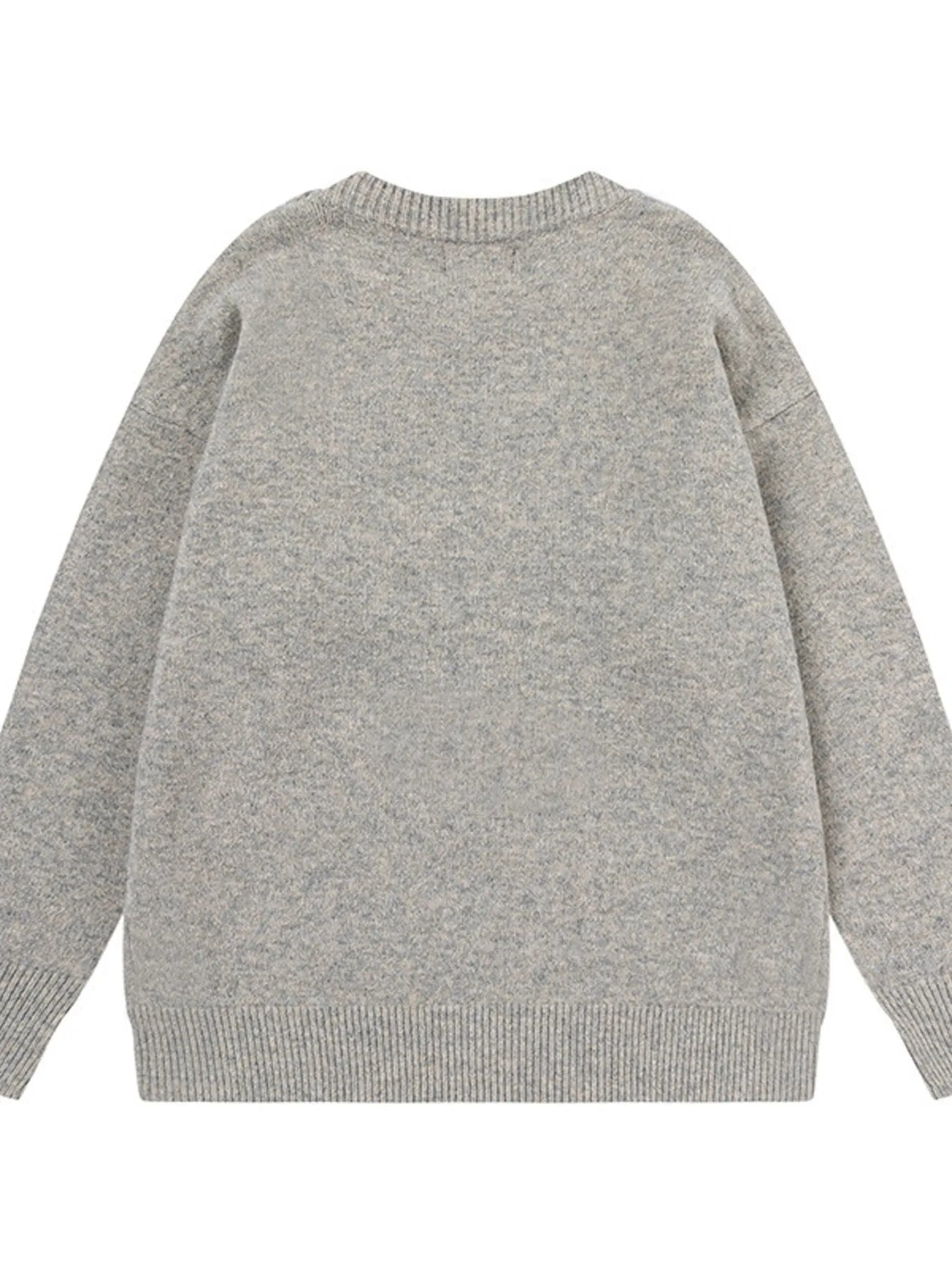 Men's Letter Ribbed Hem Round Neck Sweater OutfitFlow