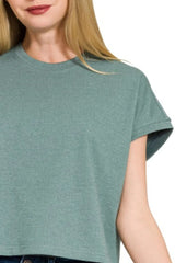 Zenana Premium Cotton Relaxed Crop Tee OutfitFlow