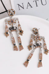 Skeleton Shape Glass Stone Dangle Earrings OutfitFlow