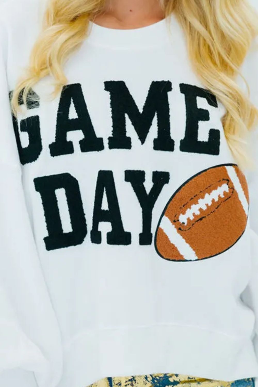 Outfit Flow - GAME DAY Round Neck Long Sleeve Sweatshirt