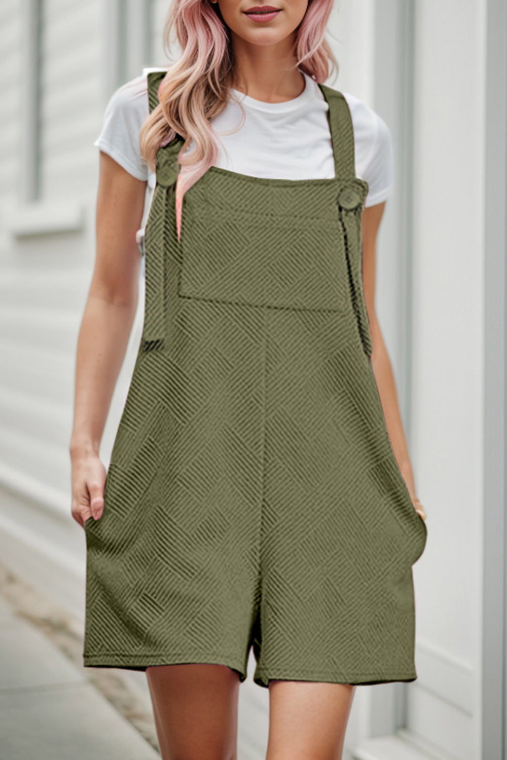 Outfit Flow - Textured Overall with Pockets