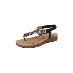 Toe Post Flats Sandals Black OutfitFlow