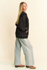 Outfit Flow - Davi & Dani Stud Star Patch Acid Washed Sweatshirt