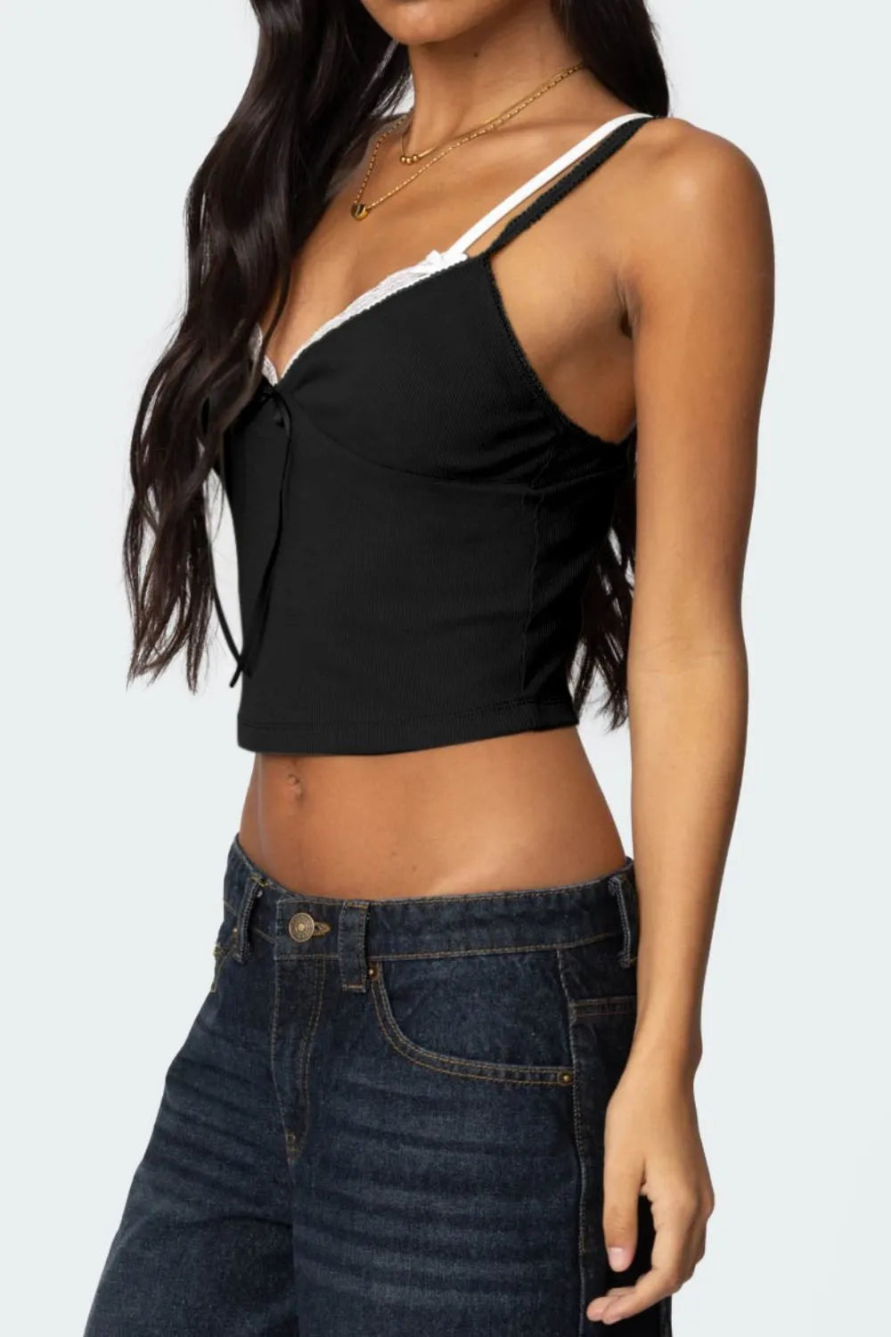 Lace Detail V-Neck Cami OutfitFlow