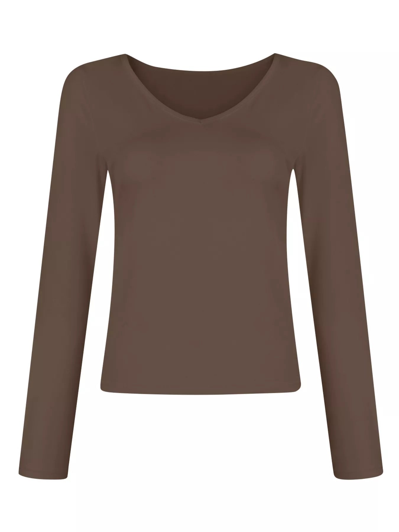 Full Size Slim Fit V-Neck Long Sleeve T-Shirt Plus Size Trendsi
