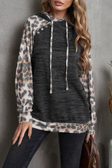 Outfit Flow - Leopard Color Block Raglan Sleeve Hoodie