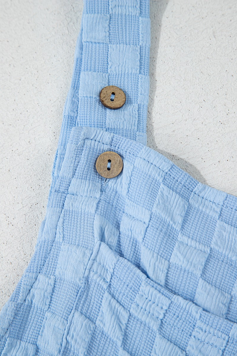 Checkered Pocketed Wide Leg Overalls OutfitFlow