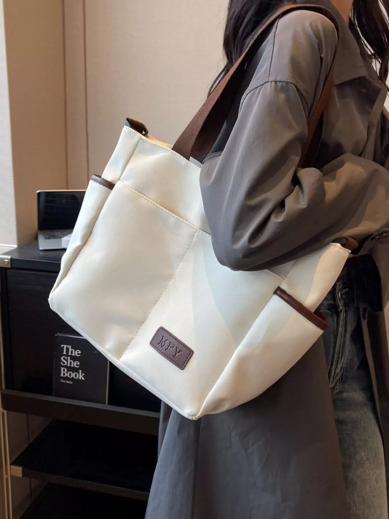 Canvas Shoulder Bag with Adjustable Strap OutfitFlow