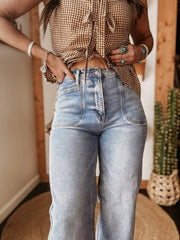 Wide Leg Wash Jeans OutfitFlow