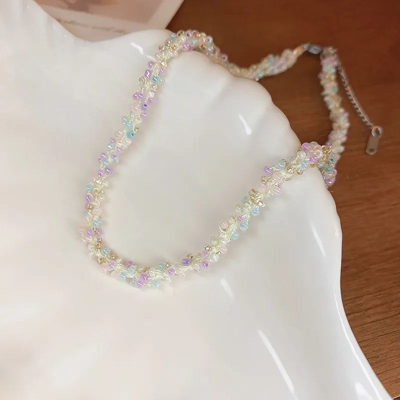 Titanium Steel Rice Bead Necklace OutfitFlow