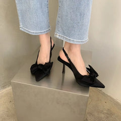 Point Toe Stiletto Pumps Black OutfitFlow