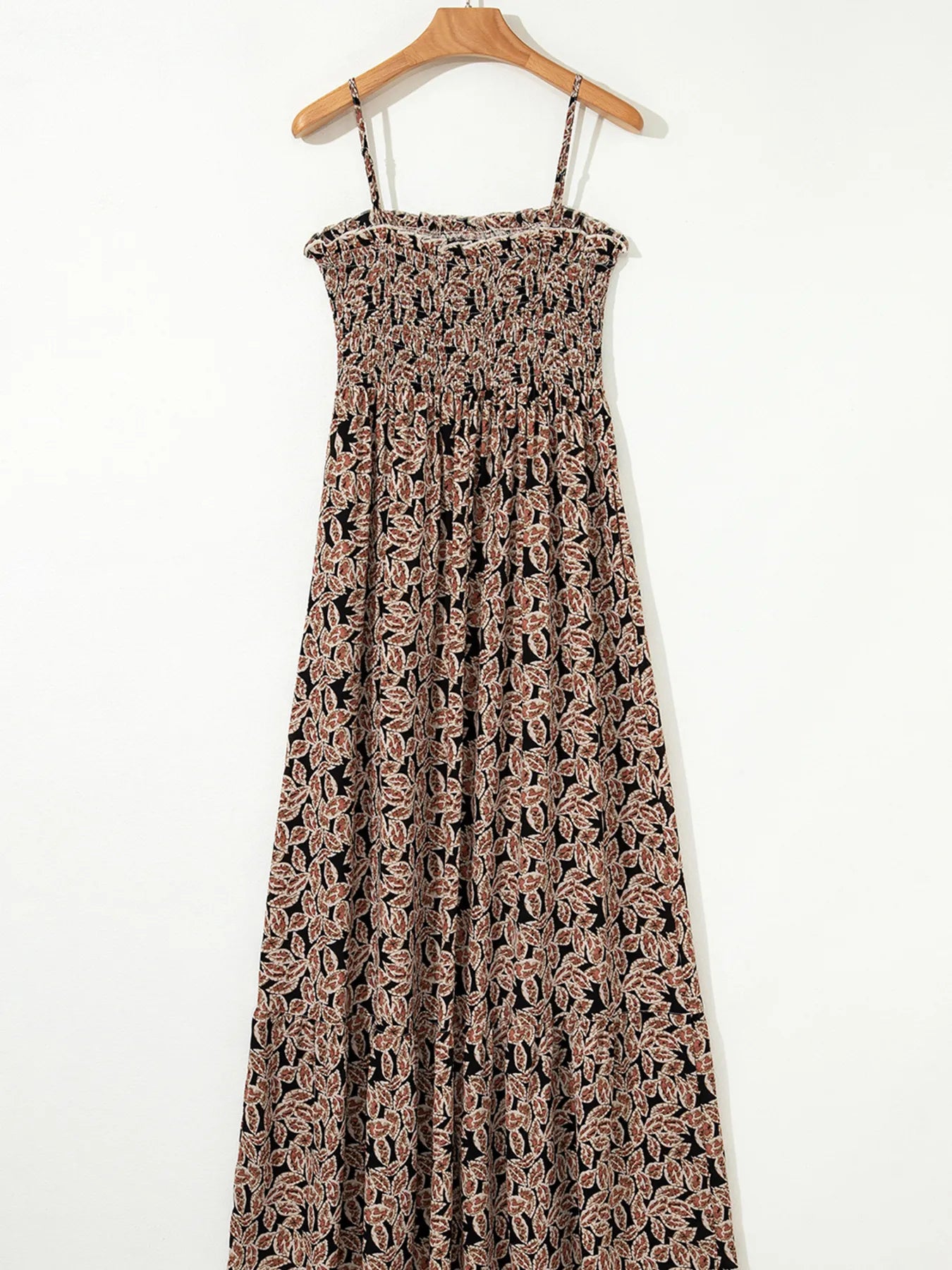 Printed Smocked Bodice Maxi Dress OutfitFlow