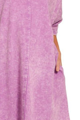 Zenana Acid-washed French Terry Tee Shirts Dress OutfitFlow