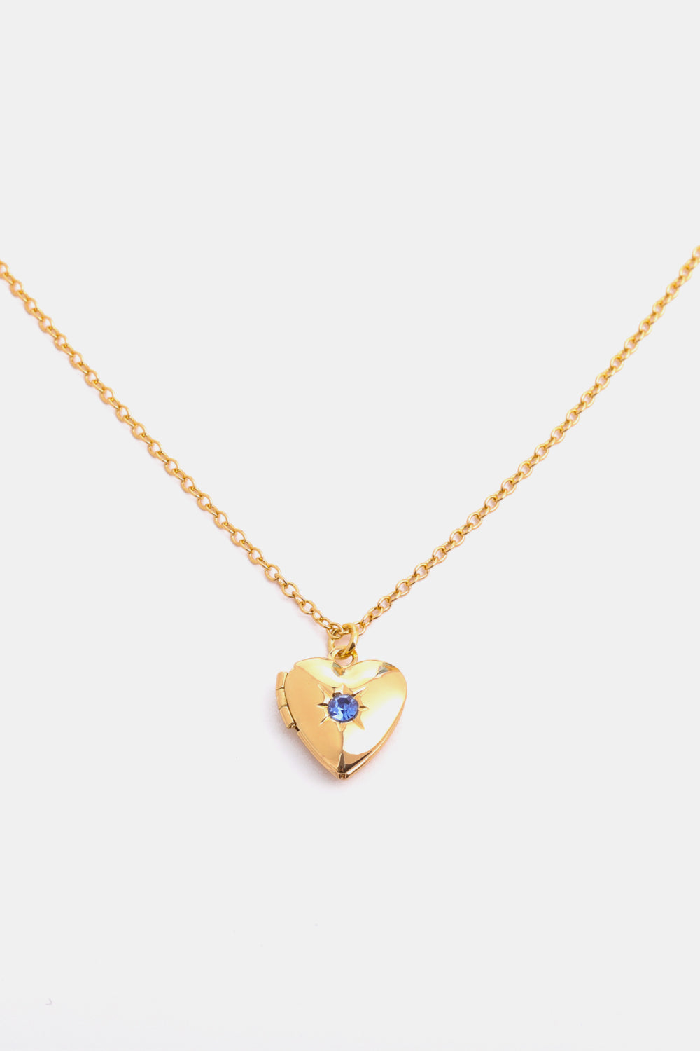 Zircon Heart Shape 14K Gold-Plated Pendant Necklace March One Size OutfitFlow