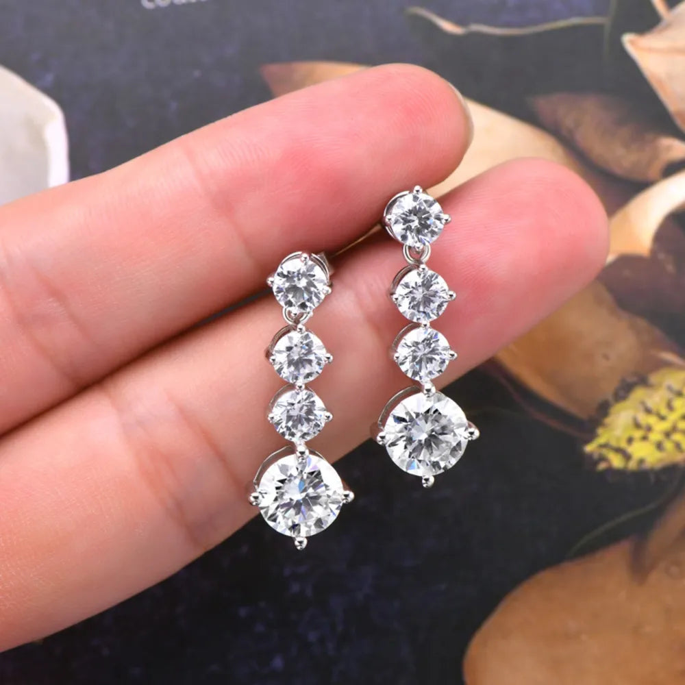 4 Carat Moissanite 925 Sterling Silver Earrings OutfitFlow